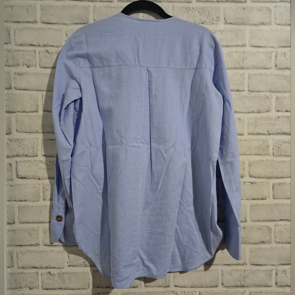 Sezane Poplin Button Down Tunic Shirt Blue size 34 / S - Picture 3 of 7